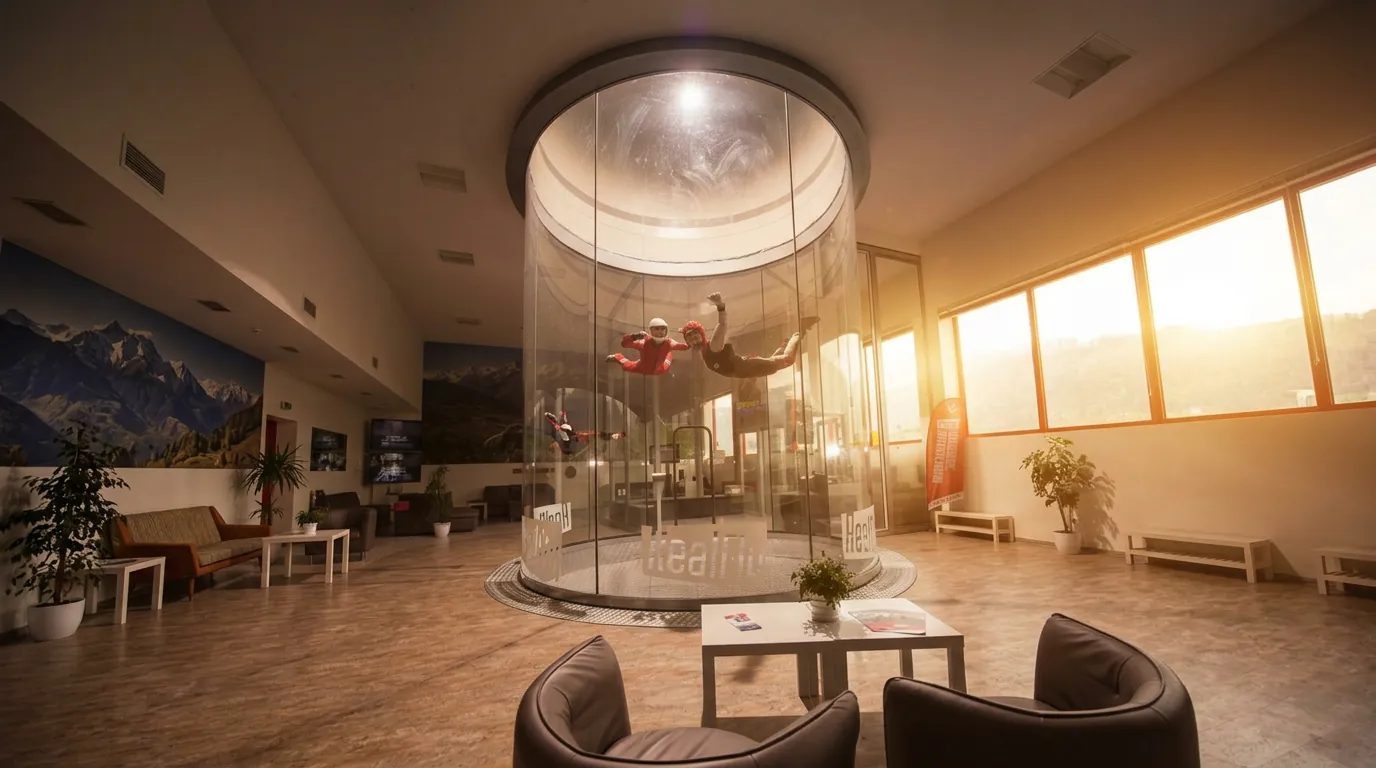 Stag and hen party group at RealFly indoor skydiving Sion